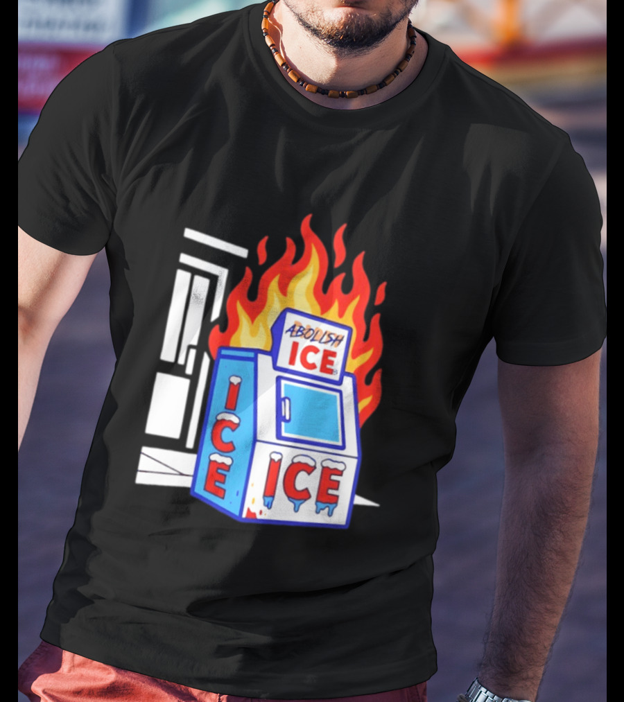 Abolish ICE Fiery Vending Machine Protest Activism T-Shirt
