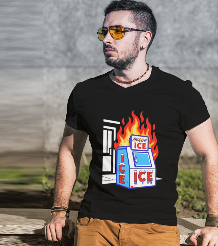Abolish ICE Fiery Vending Machine Protest Activism T-Shirt