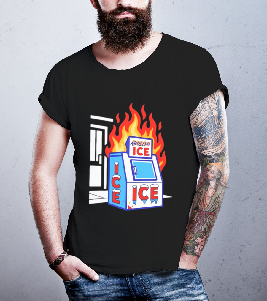 Abolish ICE Fiery Vending Machine Protest Activism T-Shirt