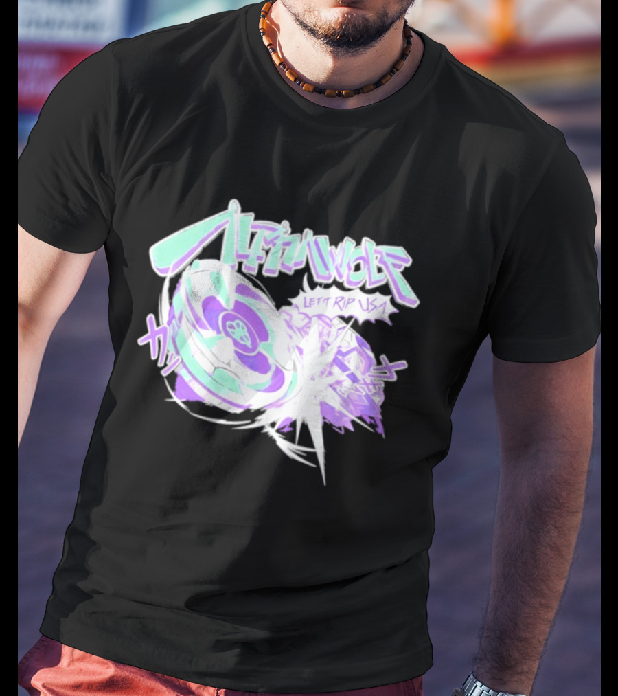 Alpha Wolf Left Rip USA Beyblade Anime Burst T-Shirt