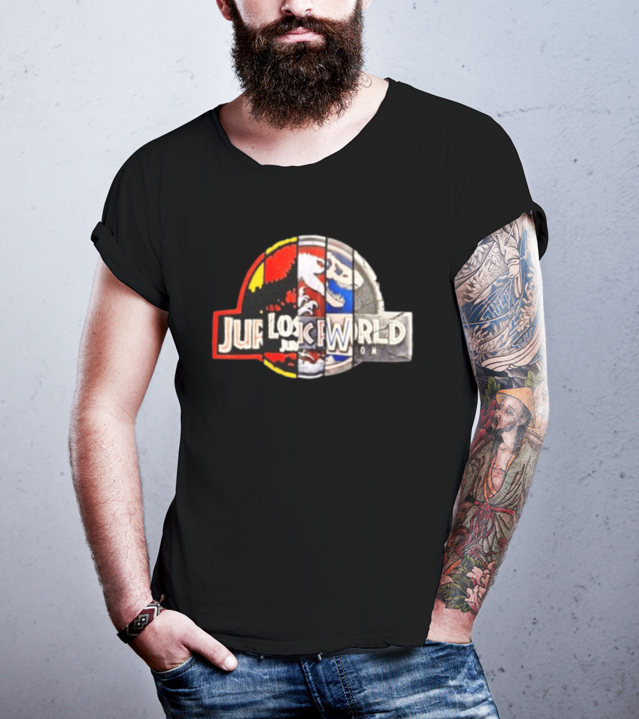 Jurassic Park Lost World Jurassic World Dinosaur Collage T-Shirt