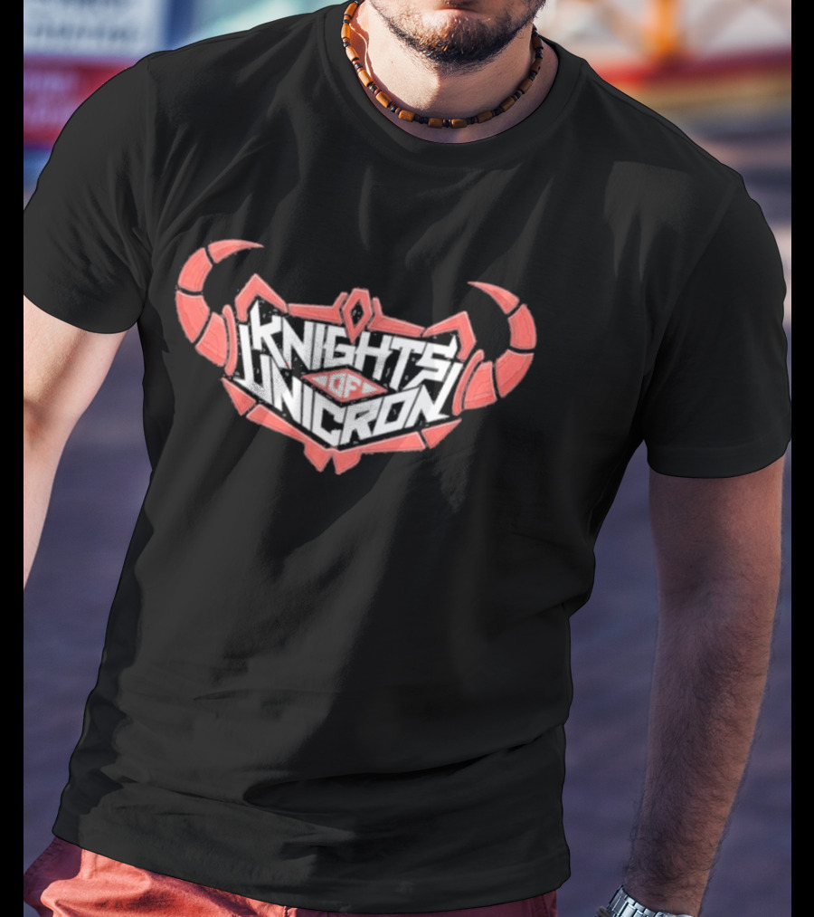 Knights Of Unicron Red Horned Icon With Stylized Text And Horns T-Shirt
