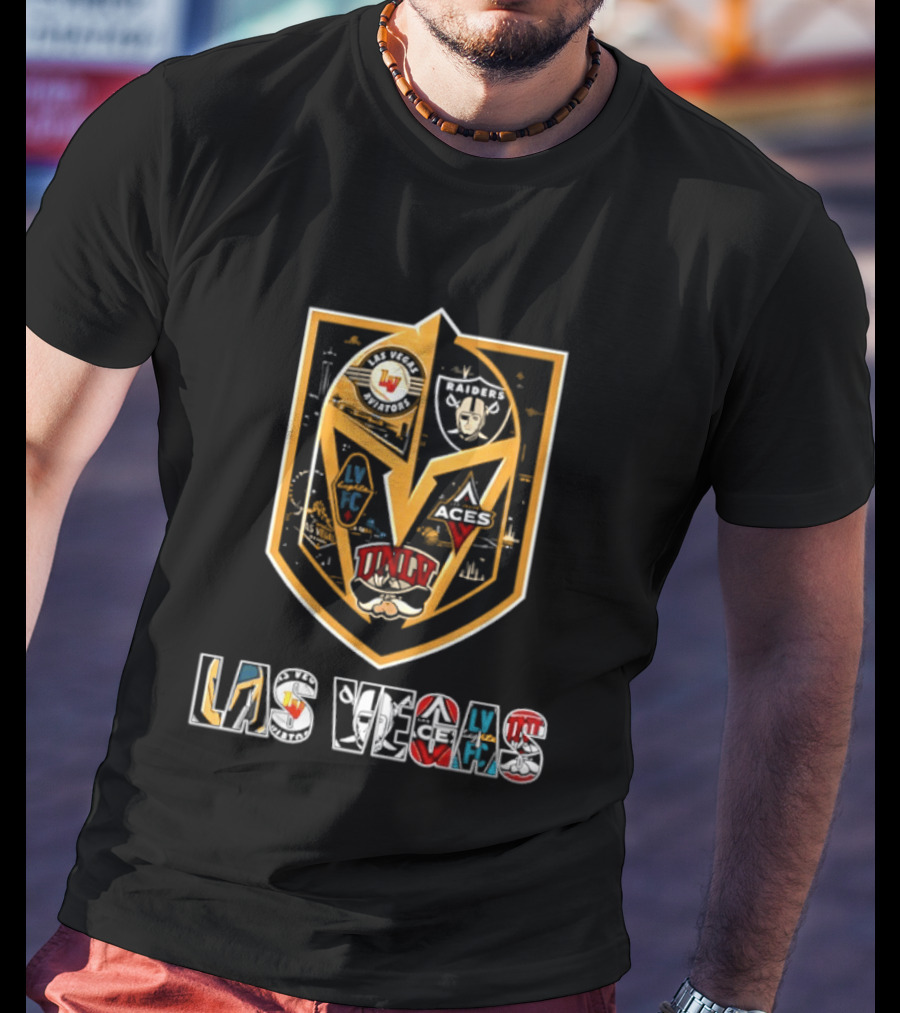 Las Vegas Aviators Raiders Lights FC Aces UNLV Collaboration Emblems T-Shirt