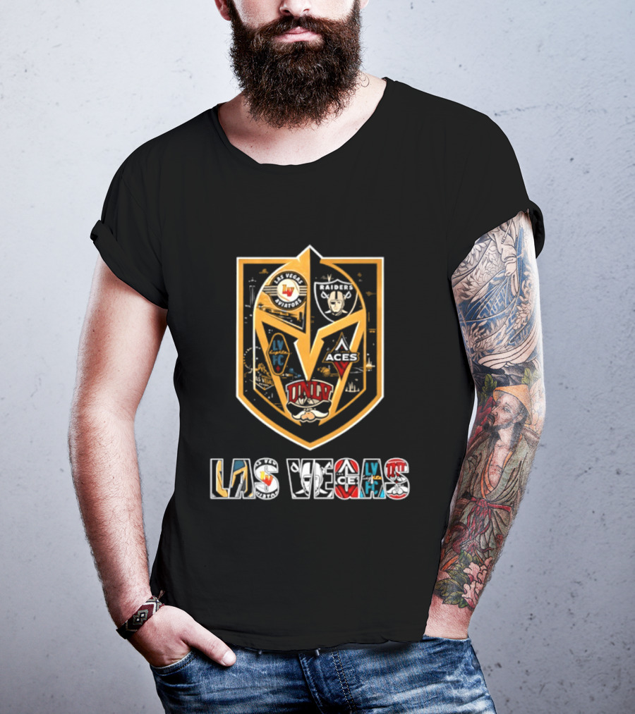 Las Vegas Aviators Raiders Lights FC Aces UNLV Collaboration Emblems T-Shirt