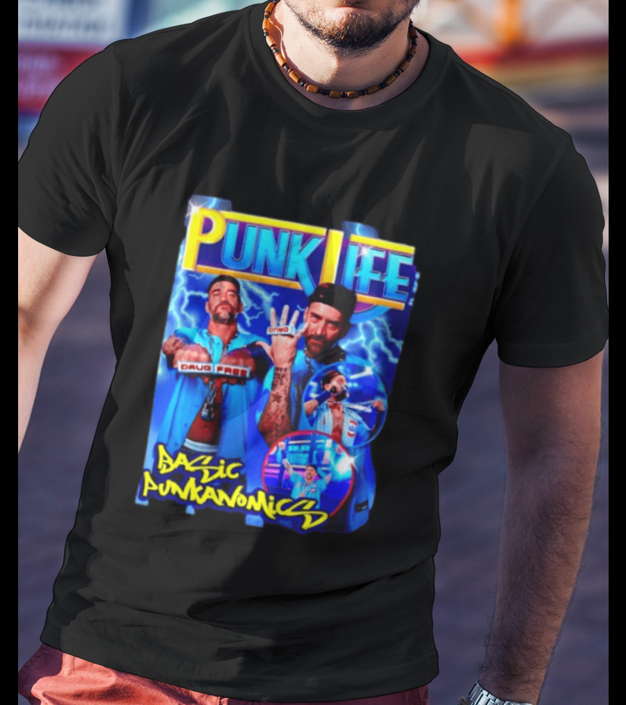 Punk Life Basic Punkanomics Drug Free CM Punk T-Shirt