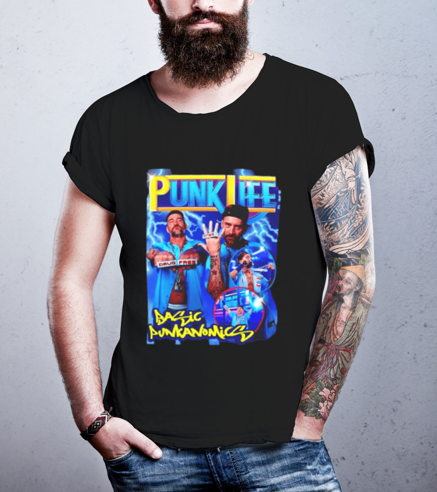 Punk Life Basic Punkanomics Drug Free CM Punk T-Shirt