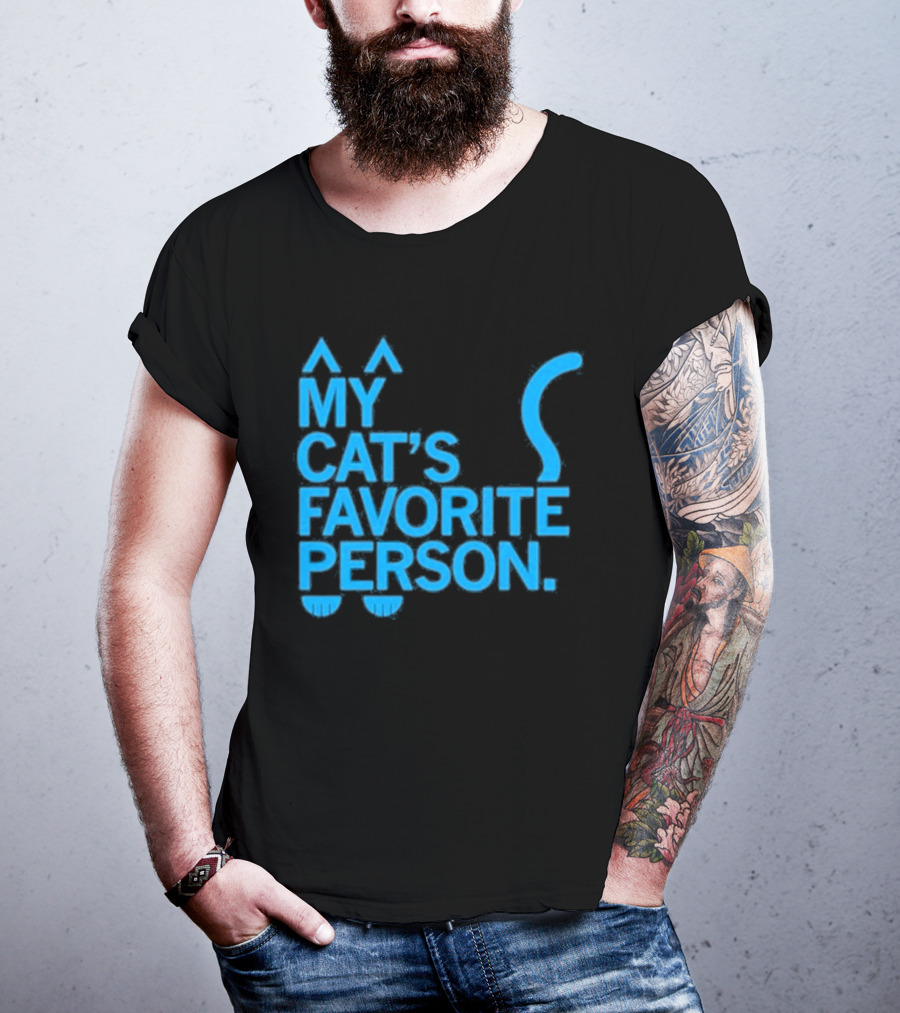 My Cat's Favorite Person Cat Ears And Tail Blue T-Shirt