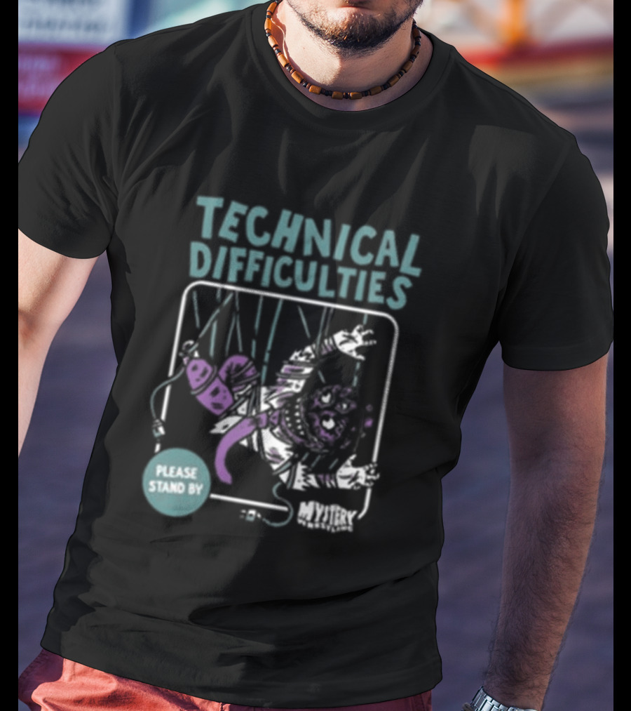Technical Difficulties Mystery Wrestling Shop Villain Embrace Studio 54 T-Shirt