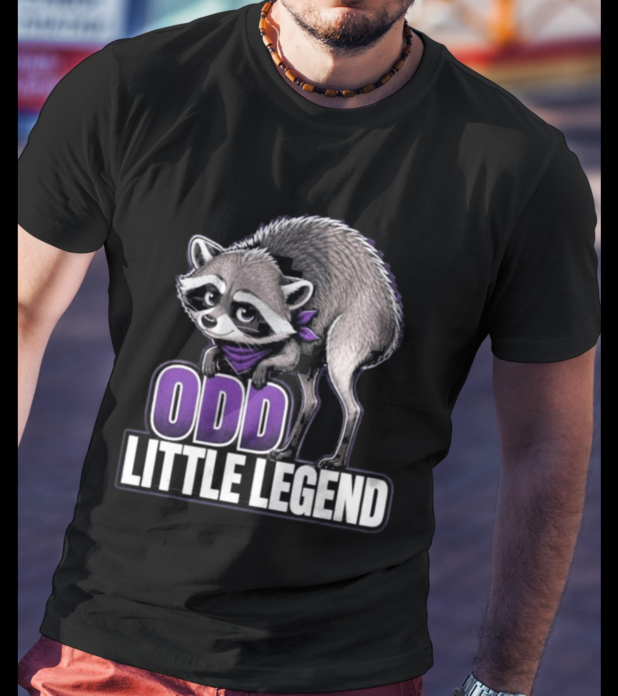 Odd Little Legend Jimothy Raccoon Purple Bandana T-Shirt