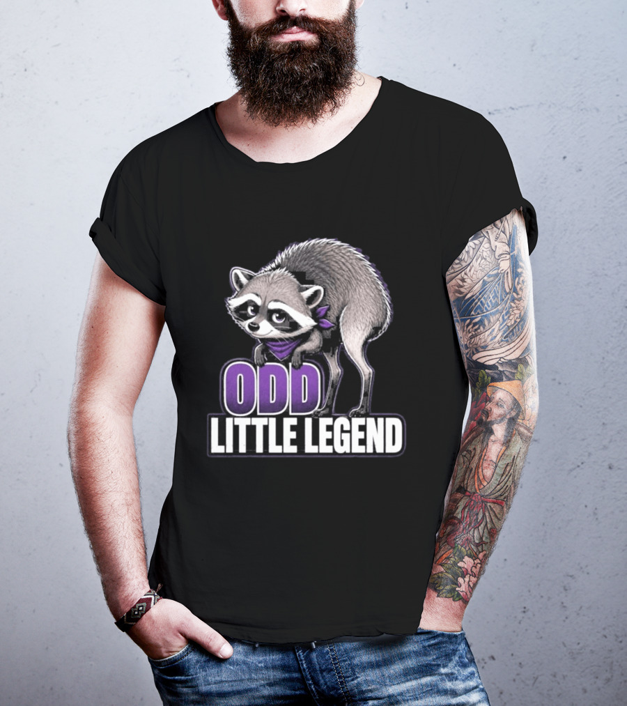 Odd Little Legend Jimothy Raccoon Purple Bandana T-Shirt