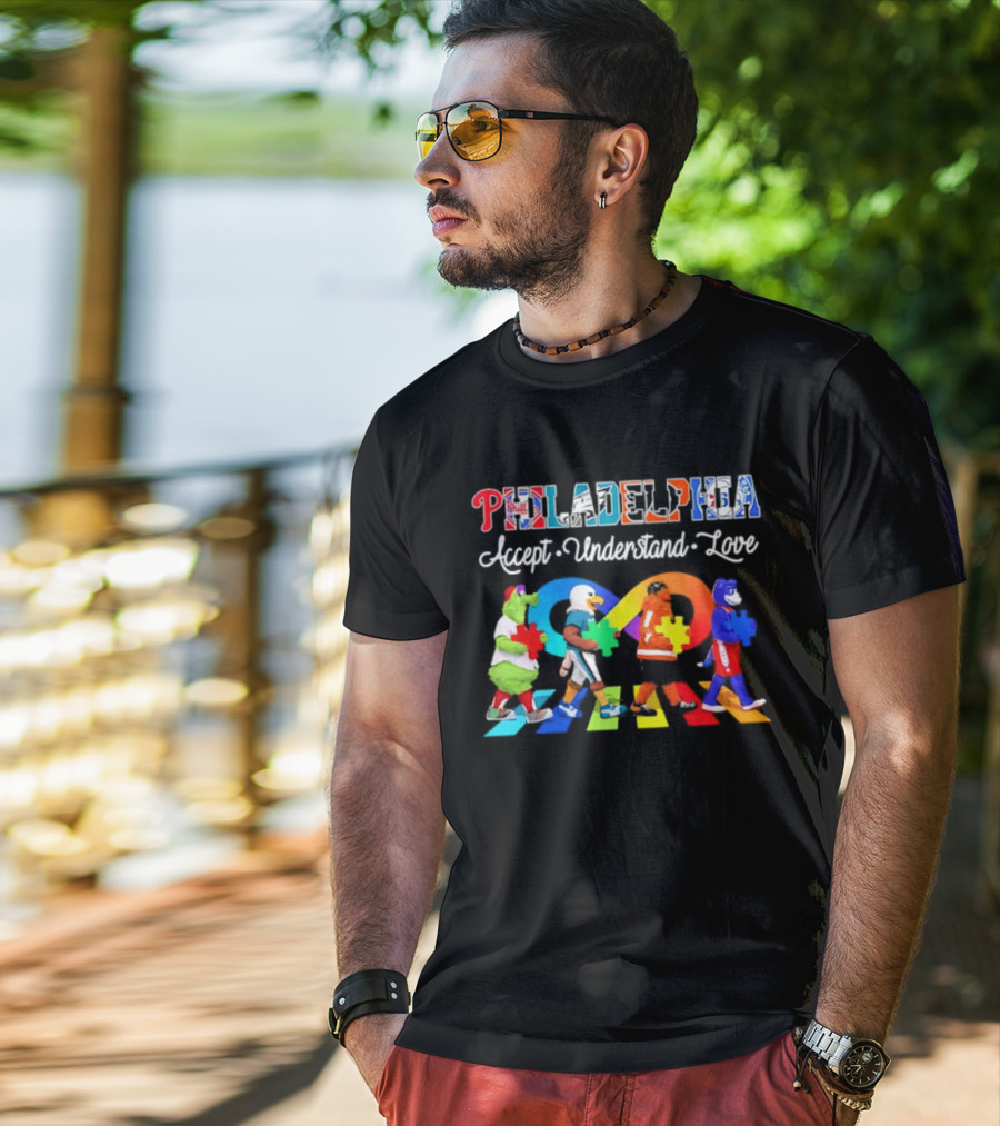 Philadelphia Mascots Accept Understand Love Puzzle Parade T-Shirt