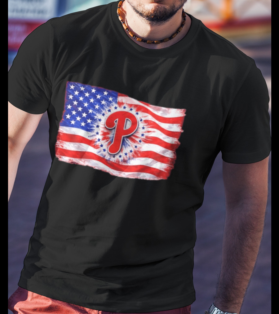 Phillies Patriotic American Flag Philadelphia Baseball 250th Anniversary Independence Day T-Shirt