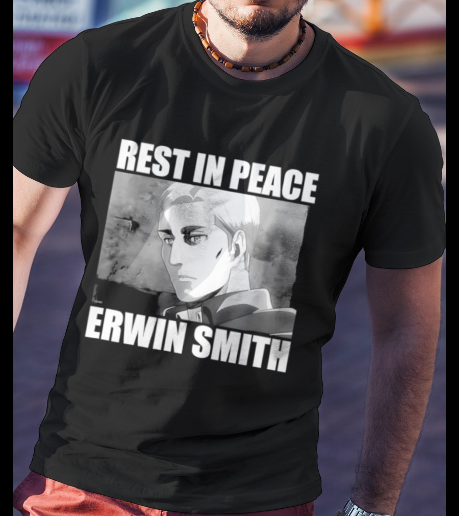 Rest In Peace Erwin Smith Anime Tribute Wings T-Shirt