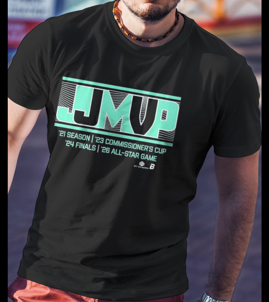 JJ MVP Jonquel Jones 2021 Season 2022 Commissioner's Cup 2021 Finals 2023 All Star Game T-Shirt