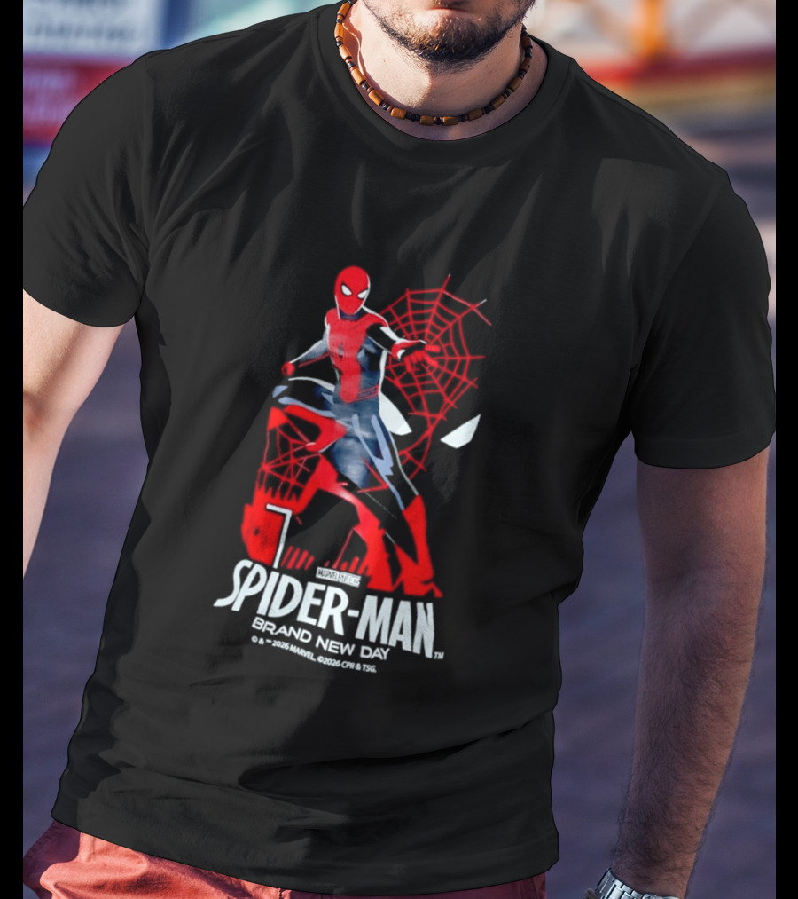 Spider Man Brand New Day 2026 Marvel Stylized Superhero T-Shirt