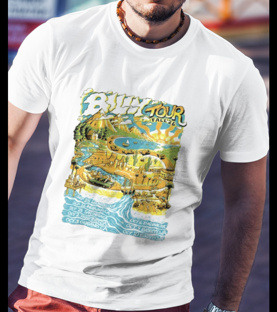Billy Tour Fall '26 West Coast Concert Dates San Diego Oakland Eugene Everett T-Shirt