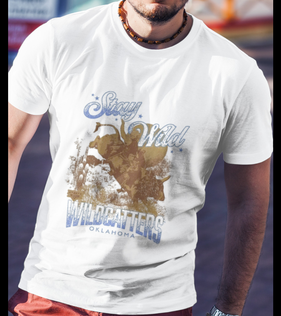 Stay Wild Oklahoma Wildcatters Vintage Oil Rig T-Shirt