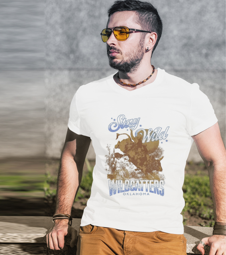 Stay Wild Oklahoma Wildcatters Vintage Oil Rig T-Shirt