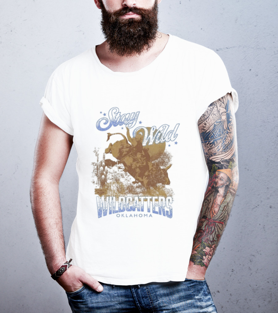 Stay Wild Oklahoma Wildcatters Vintage Oil Rig T-Shirt