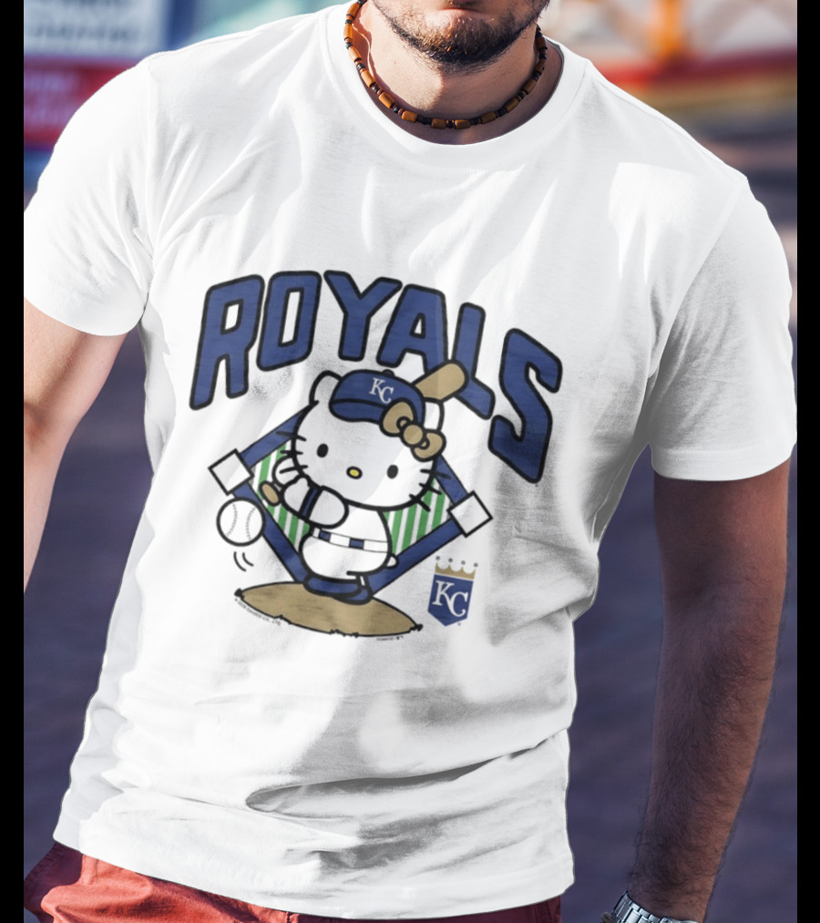 Hello Kitty Royals Baseball KC Batting Scene T-Shirt