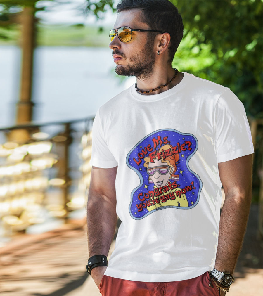 Love Ms Frizzle Congrats You're Gay Now Retro Space T-Shirt