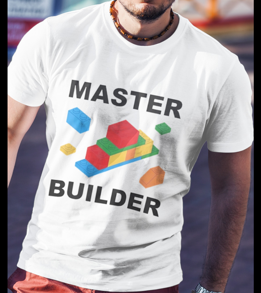 Master Builder Colorful Bricks Construction Fun T-Shirt