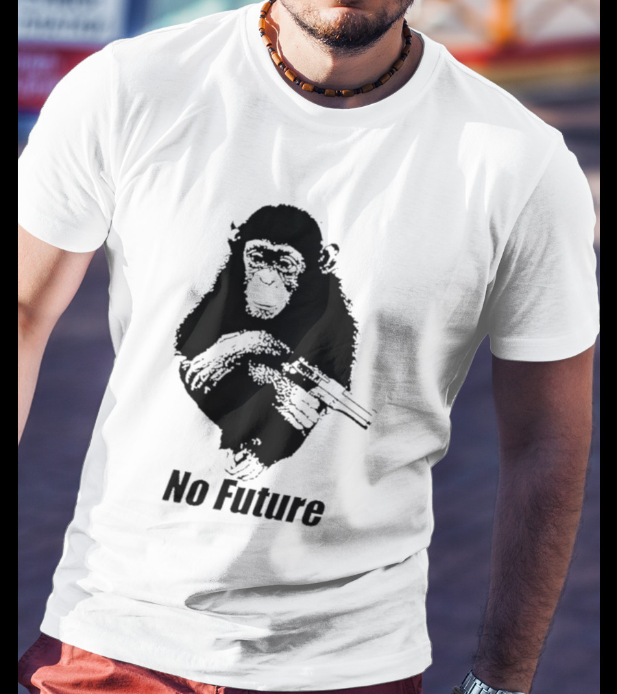 Monkey No Future With Gun T-Shirt