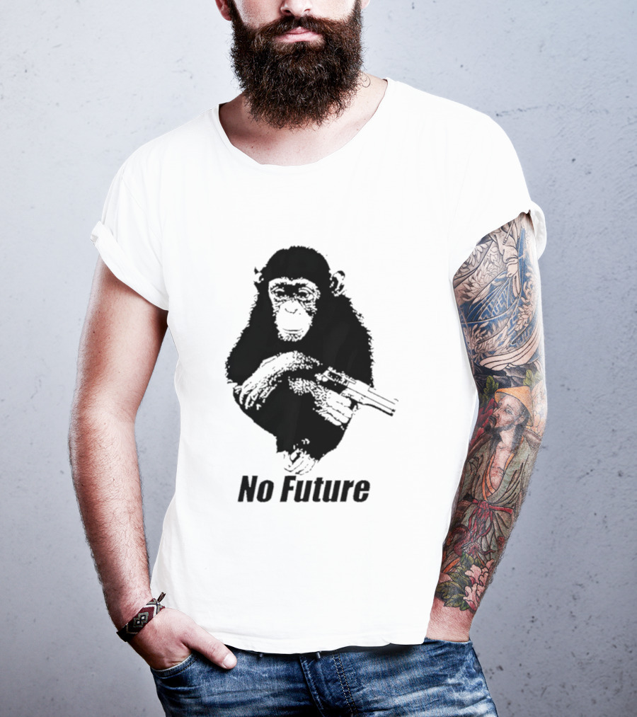Monkey No Future With Gun T-Shirt