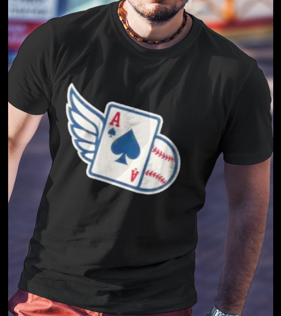 Ace Of Spades Baseball Winged Playing Card T-Shirt