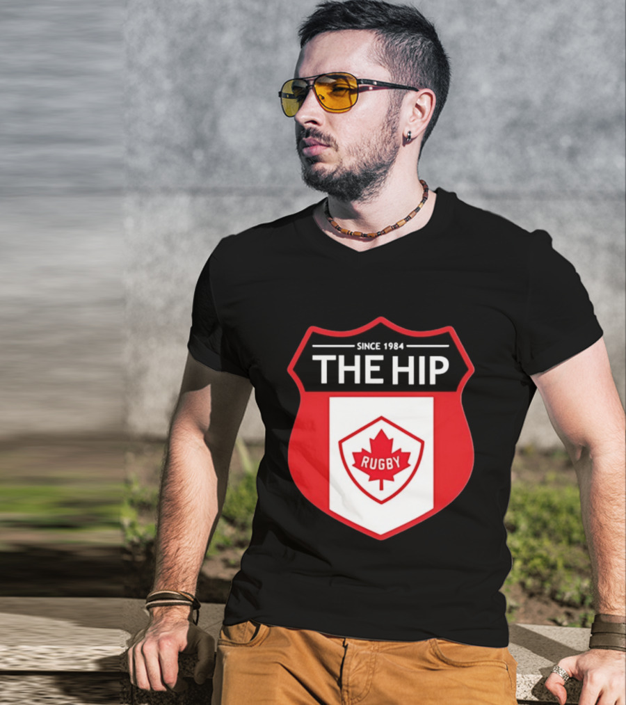 Canada Rugby The Hip Since 1984 Shield Maple Leaf Rugby T-Shirt