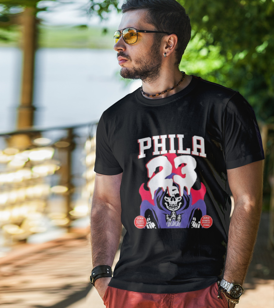 PHILA 23 Skeleton Grim Reaper Spooky Philly Worst Eternal T-Shirt
