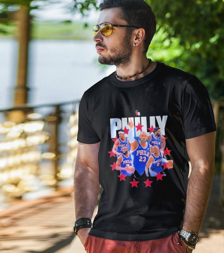Philly LeBron James Philadelphia 76ers Basketball Mix 23 Stars T-Shirt