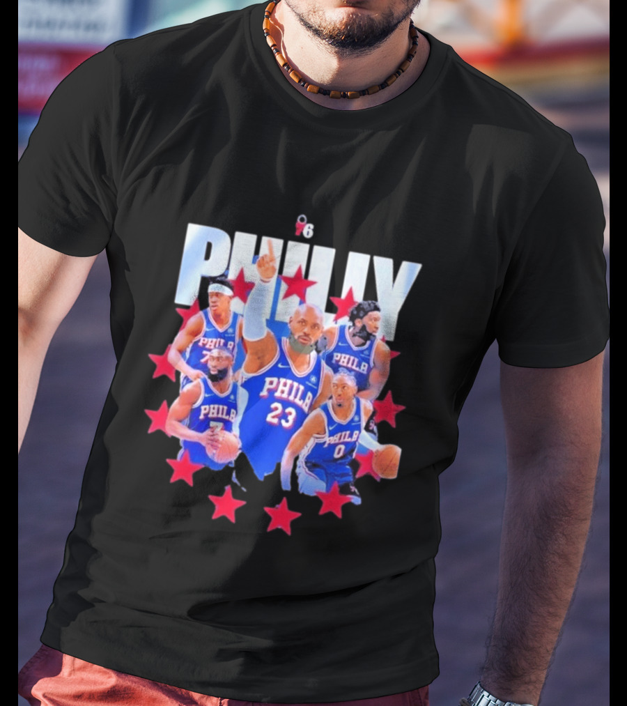 Philly LeBron James Philadelphia 76ers Basketball Mix 23 Stars T-Shirt