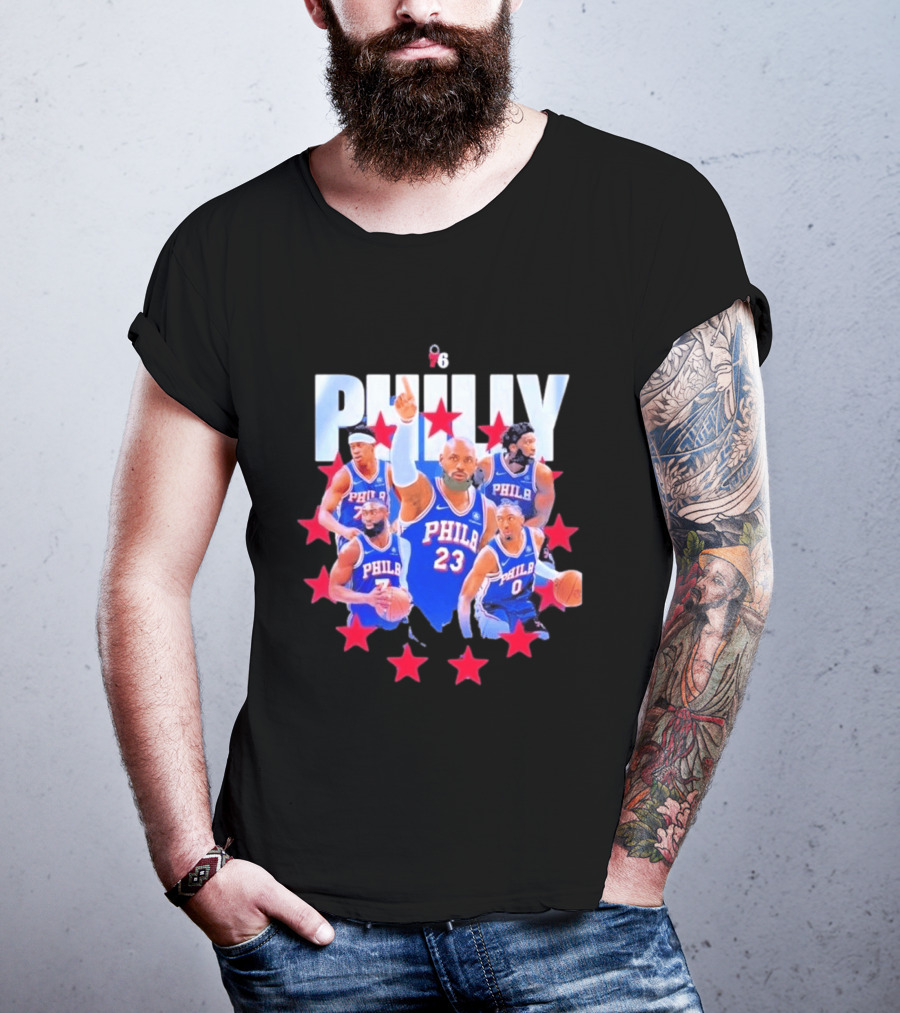 Philly LeBron James Philadelphia 76ers Basketball Mix 23 Stars T-Shirt