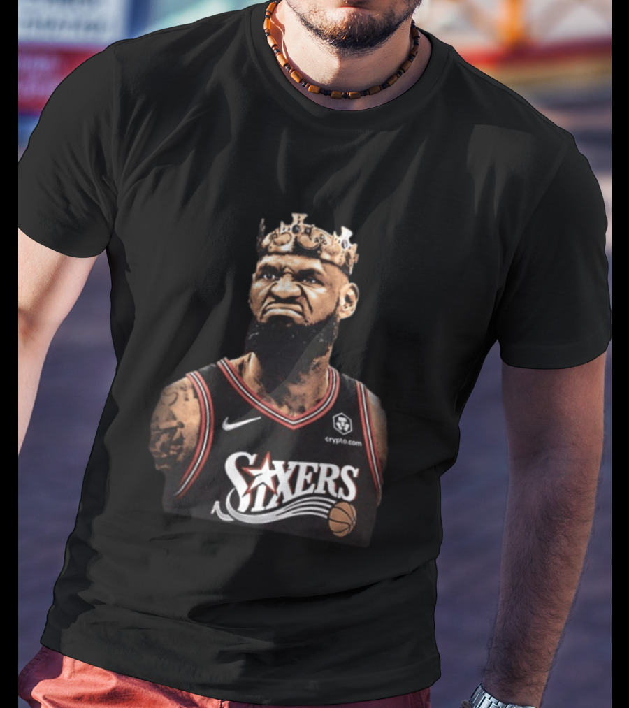 LeBron James Philadelphia 76ers Sixers King James Basketball Nike Crypto.com T-Shirt