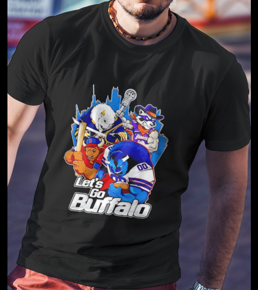 Let's Go Buffalo Bandits Sabres Bills Characters Sports Mascots T-Shirt