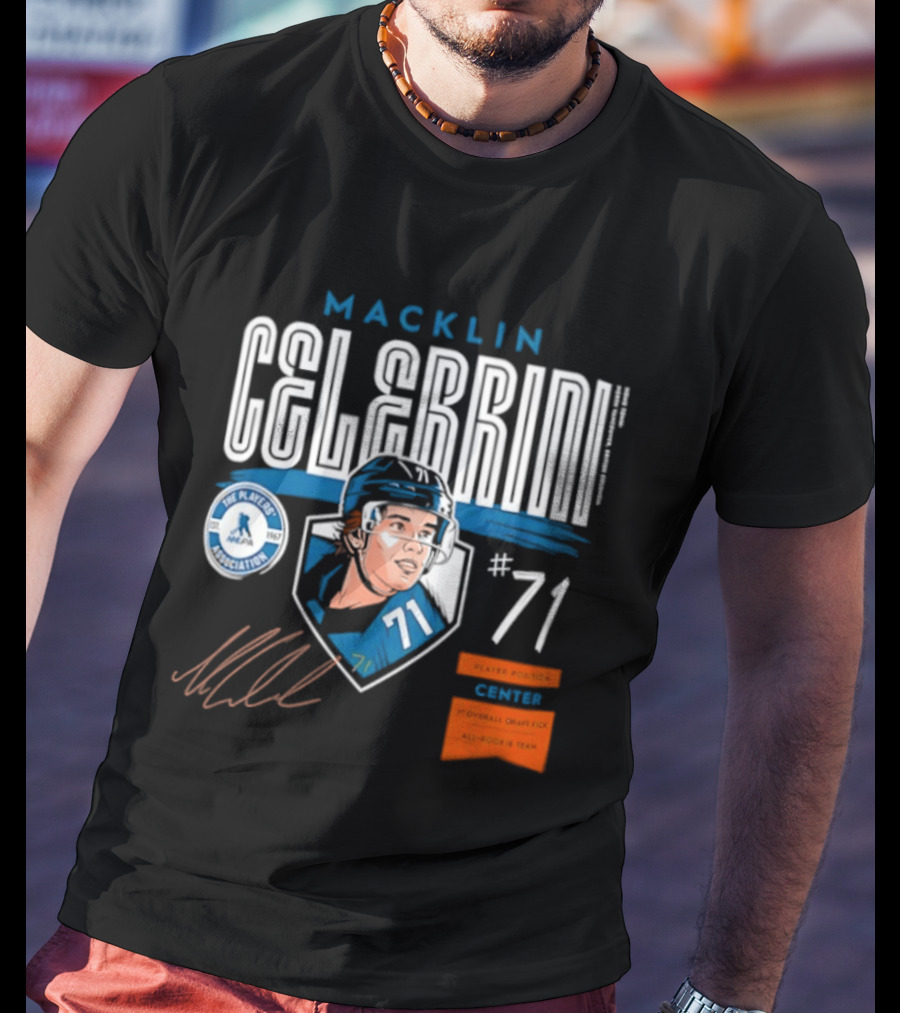 Macklin Celebrini 71 NHL Players Association All Rookie Team 2026 Pick T-Shirt
