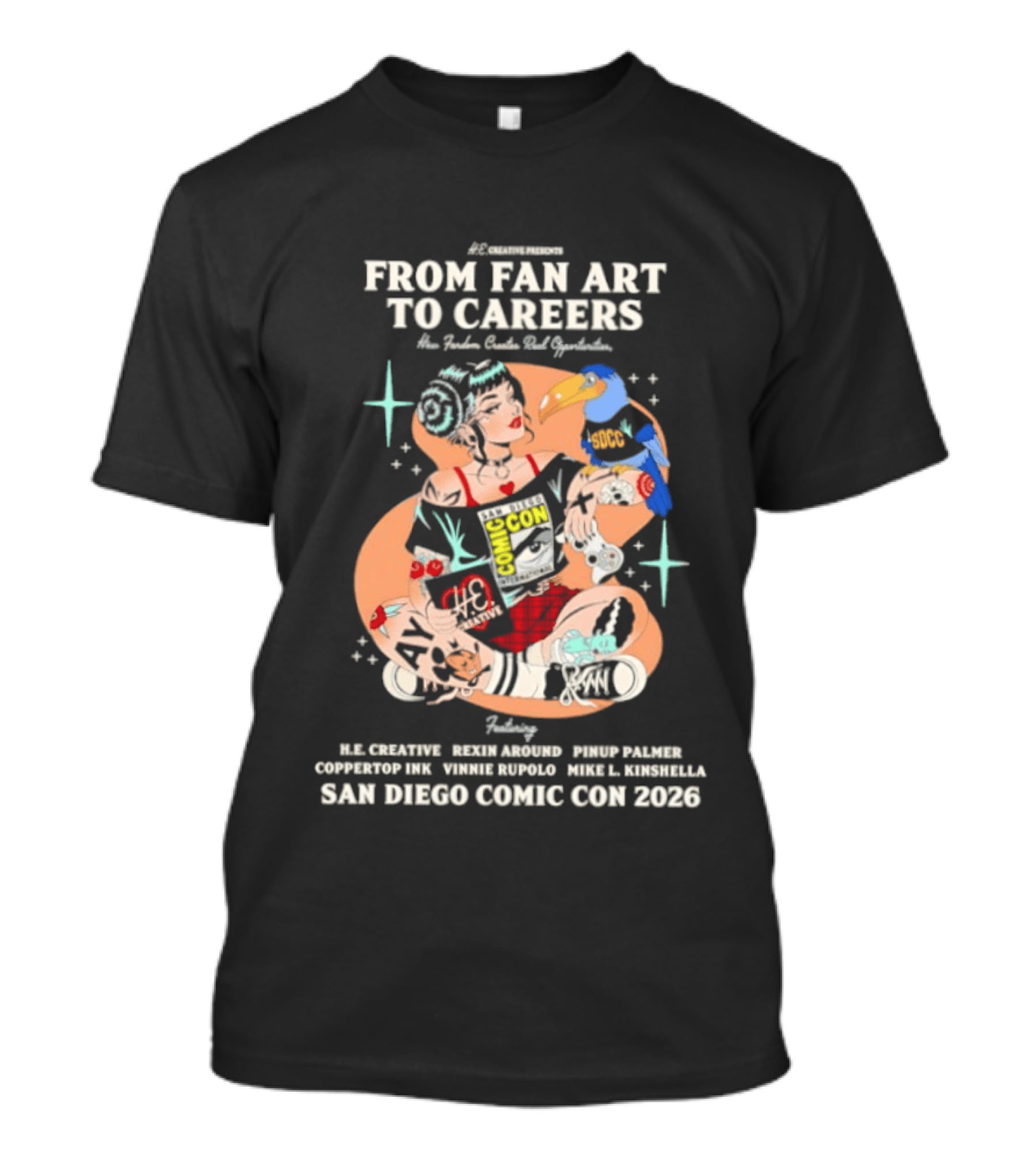 San Diego Comic Con 2026 From Fan Art To Careers Panel Featuring Babs Tarr Jenny Frison And Caspar Wijngaard T-Shirt