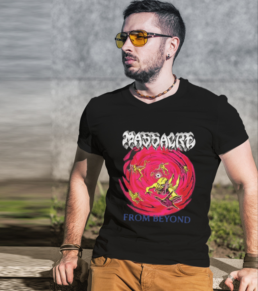 Massacre From Beyond 1991 Two Sided Horror Imagery Team T-Shirt
