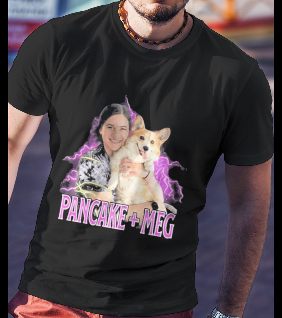 Pancake + Meg Electric Purple Corgi Hug T-Shirt