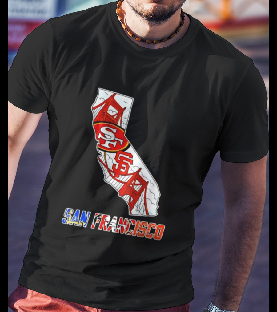 San Francisco 49ers Giants California Map T-Shirt