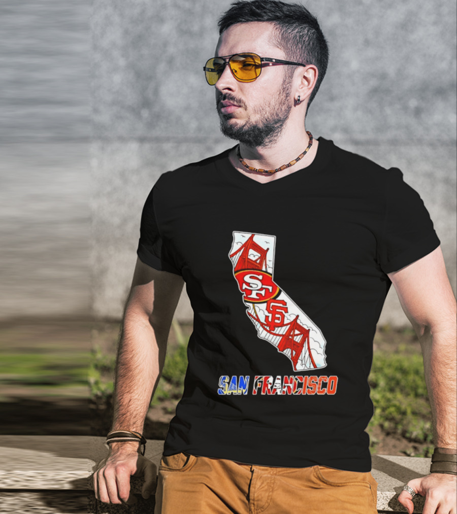San Francisco 49ers Giants California Map T-Shirt
