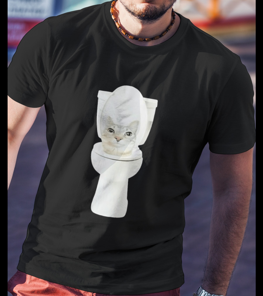 Skibidi Cat Toilet Humor Meme Fusion T-Shirt