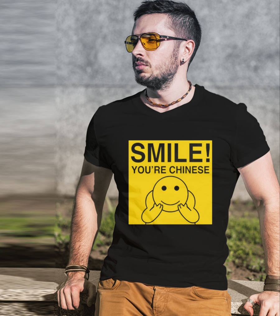 SMILE You're Chinese Sticker Emoticon Sign Yellow T-Shirt