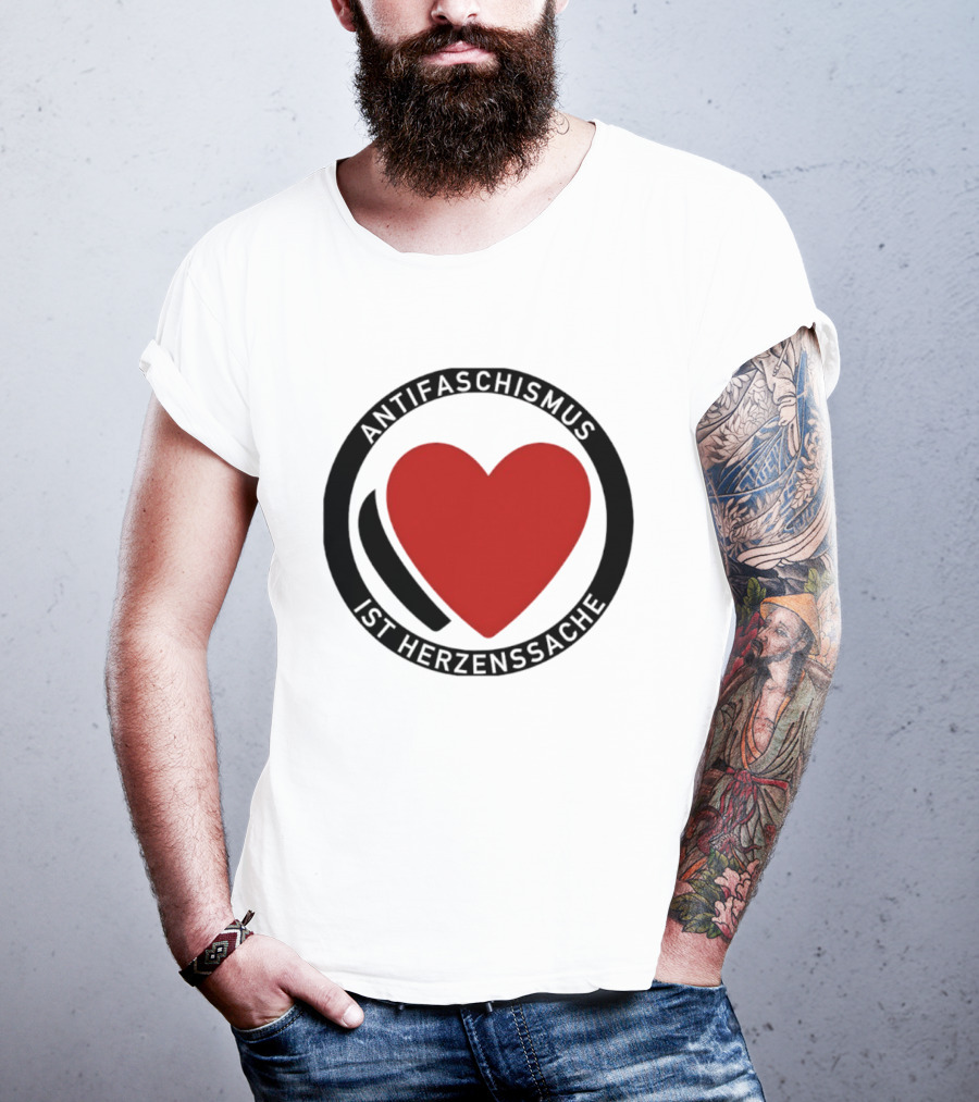 Antifaschismus Ist Herzenssache Symbol Rotes Herz Antifa T-Shirt