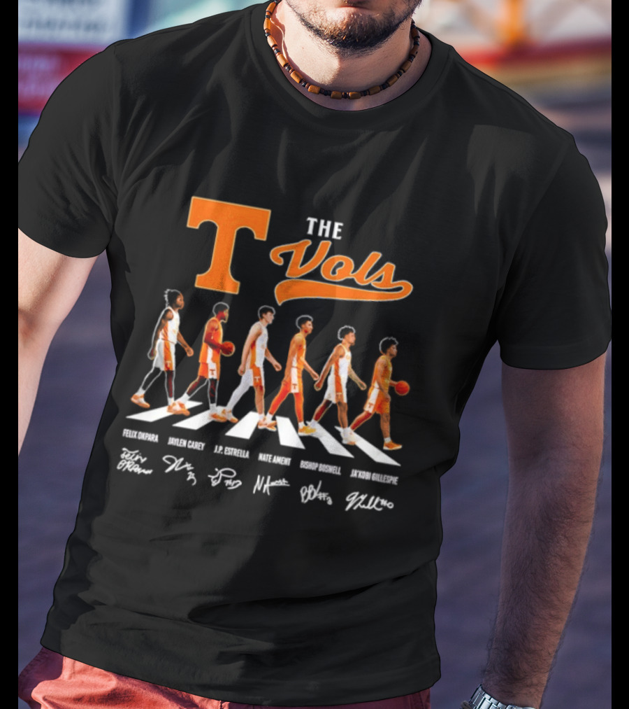 The Vols Tennessee Volunteers Basketball 2026 Abbey Road Signatures Player T-Shirt