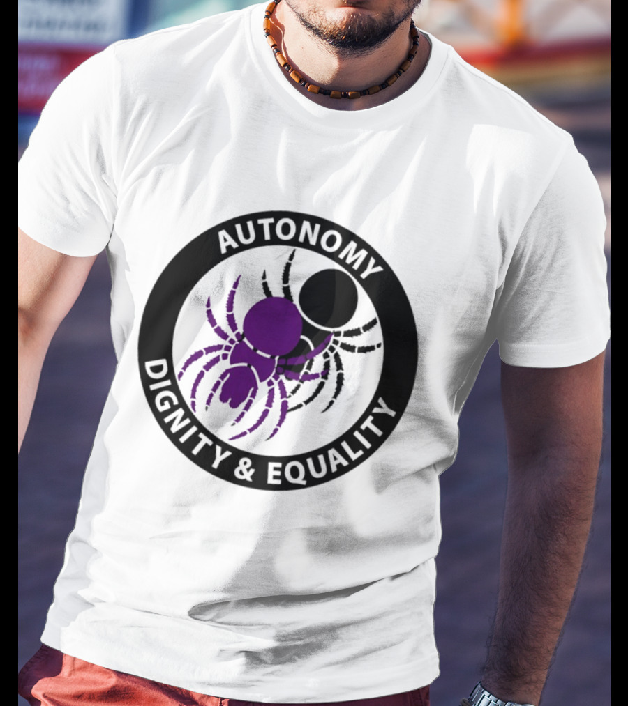 Autonomy Dignity Equality Purple Spider Emblem Social Justice T-Shirt