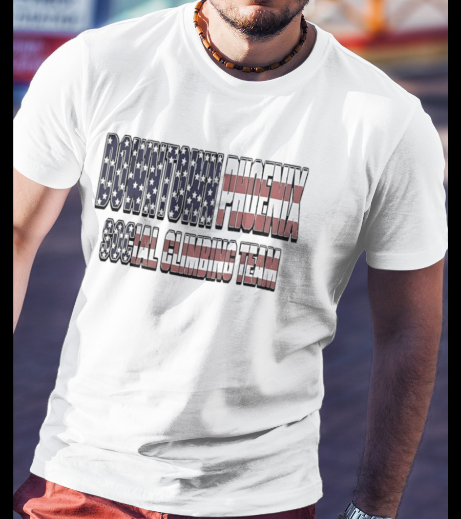 Downtown Phoenix Social Climbing Team American Flag T-Shirt
