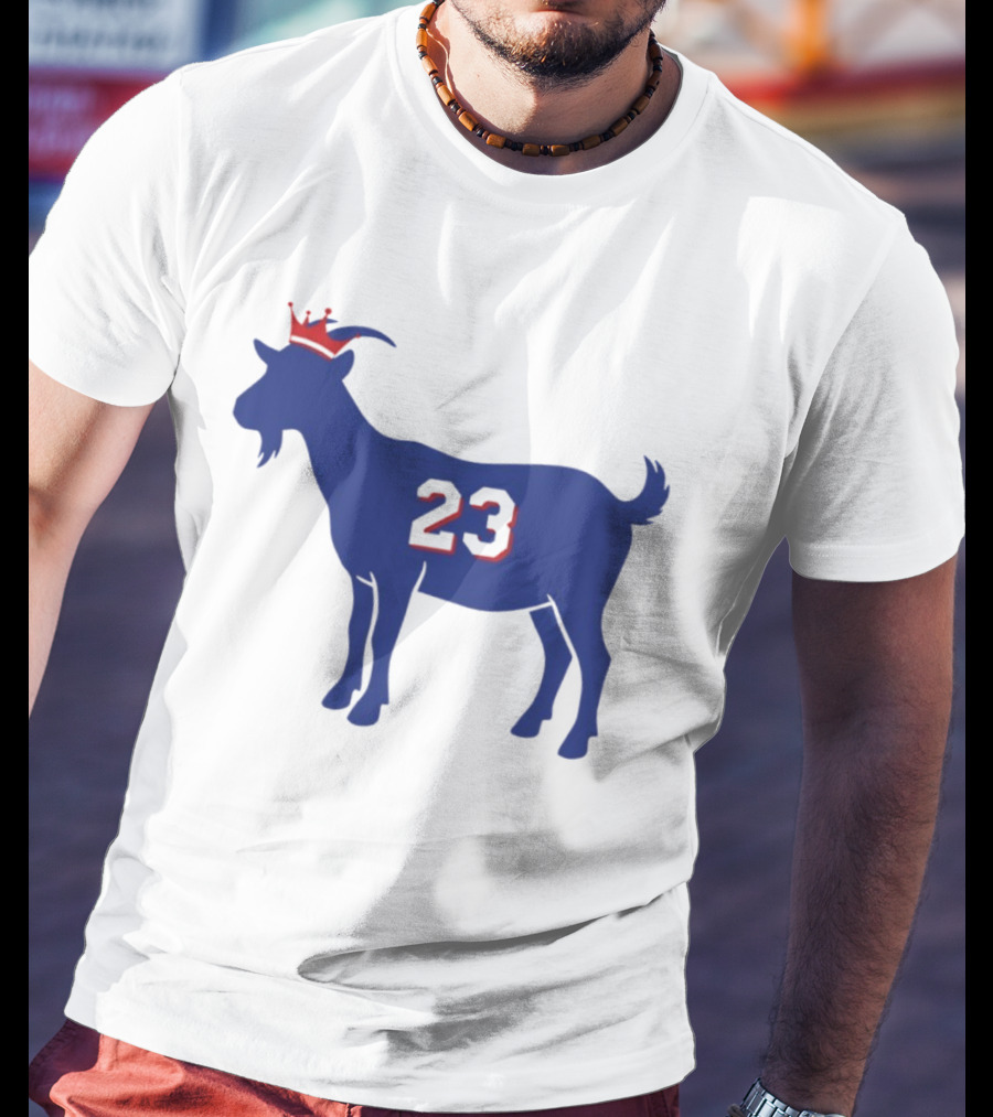 LeGOAT 23 Philadelphia Basketball Crowned Goat T-Shirt