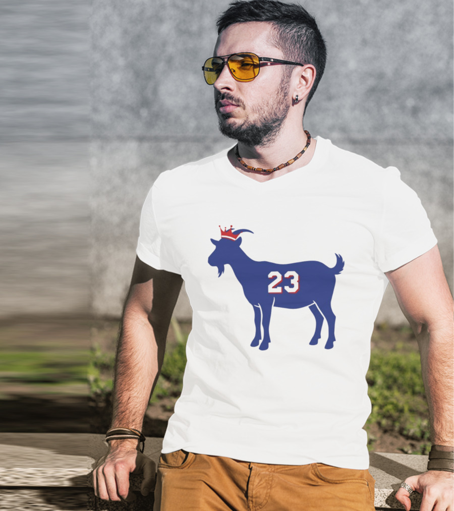 LeGOAT 23 Philadelphia Basketball Crowned Goat T-Shirt